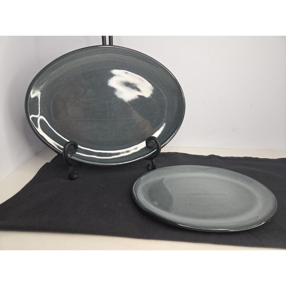 Anfora Denali Gray Platter Set Steelite Restaurant Vitrified China 10x7.5 & 8x6